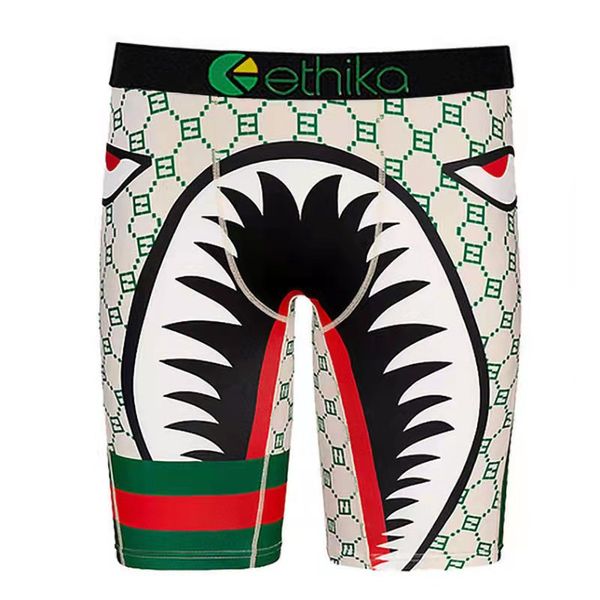 

underpants ethika tight and extended camouflage sports underwear ice silk anti-wear leg men's flat pants long leg running 409, Black;white