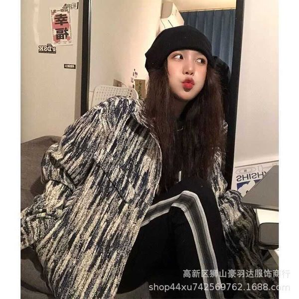 

mlb / yankees ny wash et snowflake cowboy men's and women's loose casual coat, Black