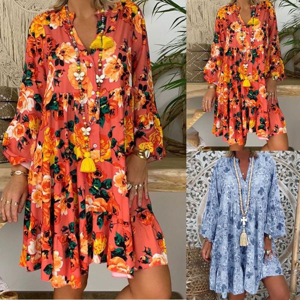 

casual dresses denim dress lattice women's printed button long-sleeve shirt vestidos de, Black;gray