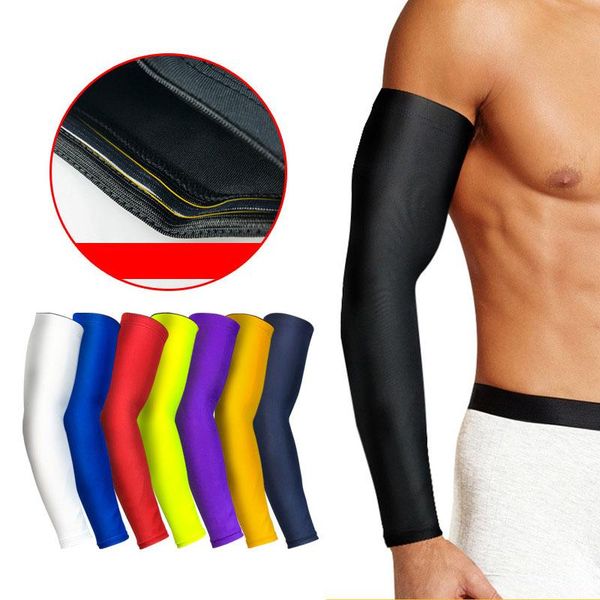 

elbow & knee pads men women elastic arm sleeves armband basketball soccer volleyball running support brace sports safety accessories, Black;gray