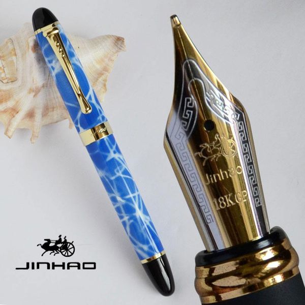 

18 kgp 0.7mm broad nib jinhao x450 sky blue and golden purple wine green red 21 colors ink 450 fountain pens