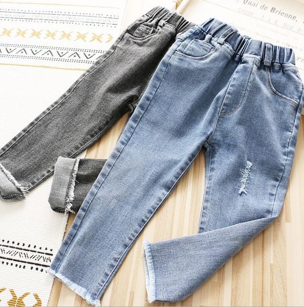 

2021 new arrival girls denim holes pants spring fashion girls jean pants 2-7t yt937, Blue