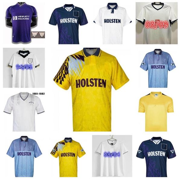 

1982 1990 1991 1992 1994 1998 1999 tottenham retro bale soccer jersey spurs klinsmann gascoigne anderton sheringham 91 92 94 95 classic vint, Black;yellow