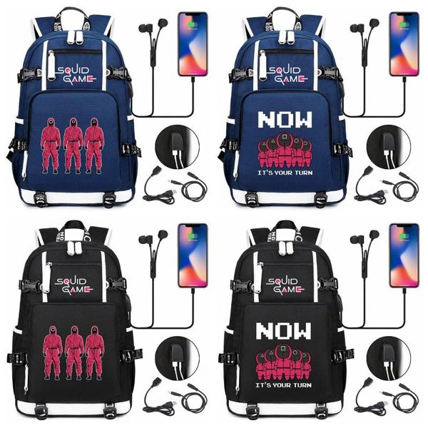 

backpack tv squidgame usb schoolbags student book bags cartoon lapshoulder