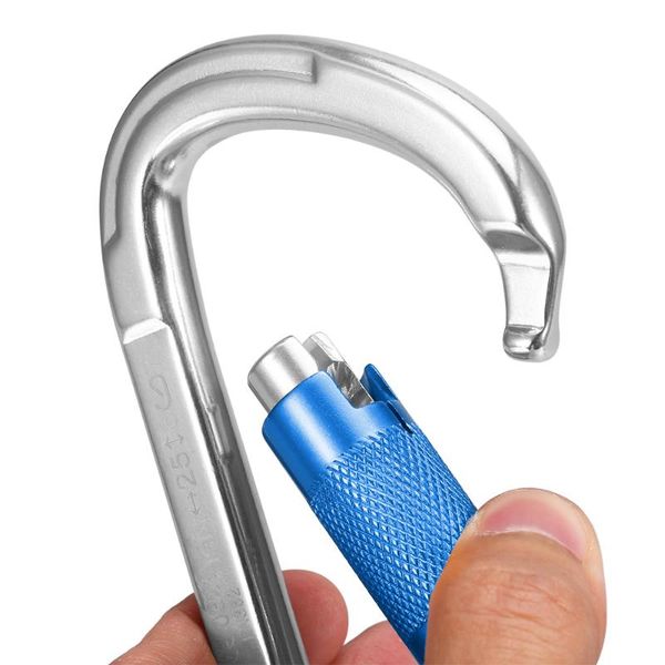

twist locking gate carabiner certified auto lock outdoor d-ring buckle climbing rappelling canyoning hammock cords, slings and webbing