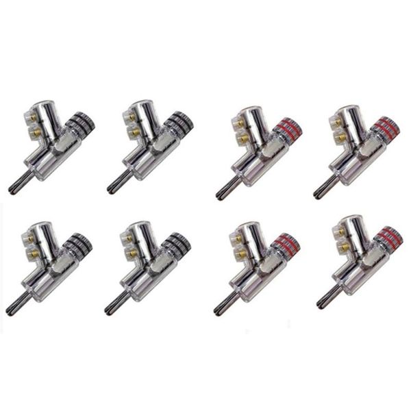 

smart power plugs 8pcs brass copper rhodium audio video speaker adapter 6mm banana connector,lock cable plug connector