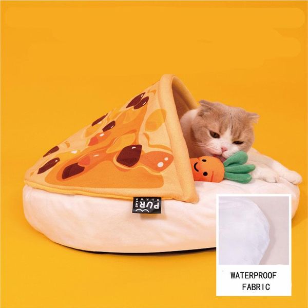 

cat beds & furniture cartoon curry cat's house round nest semi-enclosed bed deep sleeping cute comfort winter pet small cushion soft