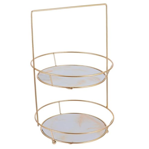 

kitchen storage & organization 1pc iron art double-layer home jewelry rack creative cosmetics shelf