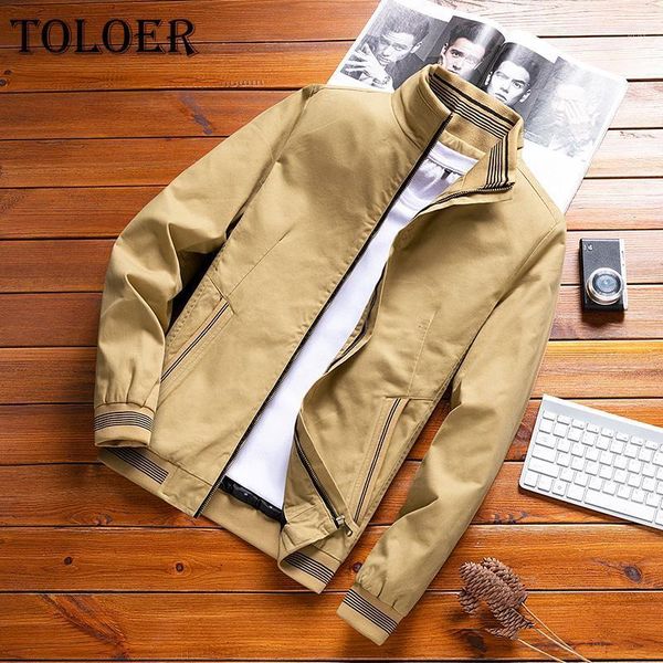 

men's jackets autumn mens bomber casual male outwear solid color zipper windbreaker jacket military baseball coats clothing 2021, Black;brown