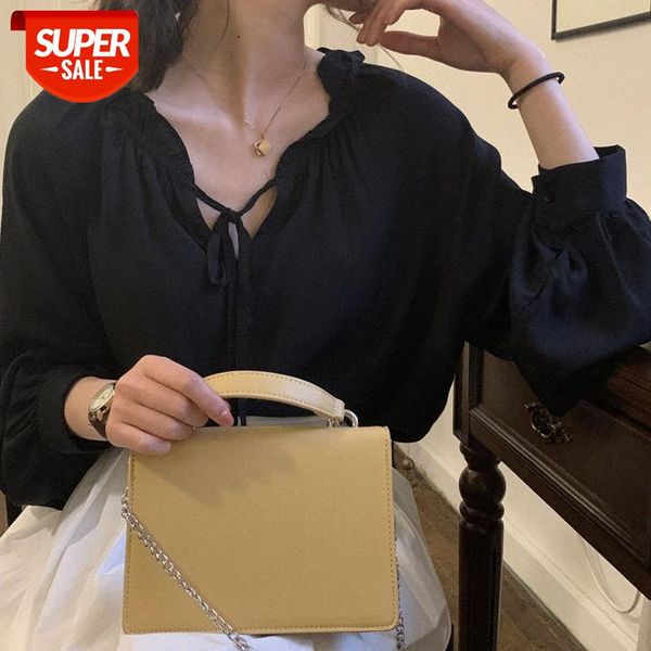 

net celebrity and french black lace-up wood ear shirt female design sense niche #ni4r, White