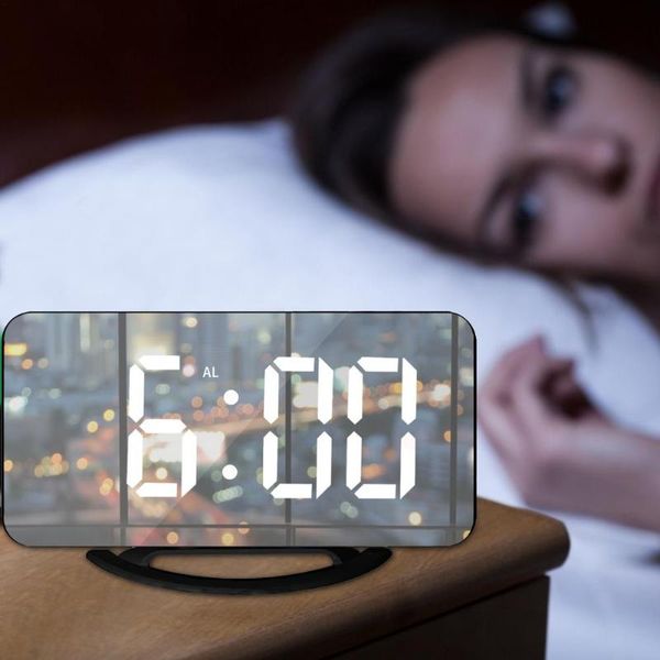 

other clocks & accessories digital alarm clock bedroom home office large mirrored led temperature snooze function desk table