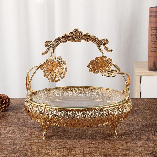 

storage bottles & jars manufacturers european round fruit bowl toughened glass basket home living room fashion creative craft