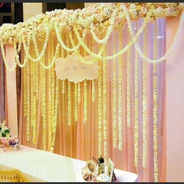 

decorative flowers & wreaths elegant white artificial orchid wisteria vine flower 2 meter long silk for wedding backdrop decoration shooting
