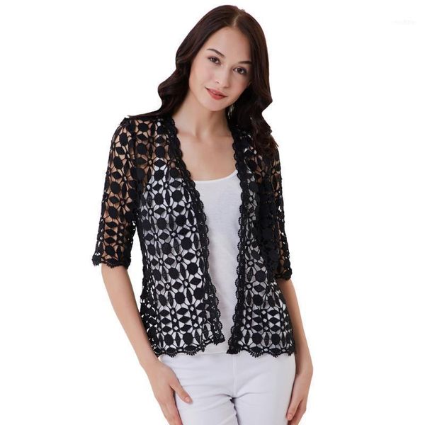 

fashion womens ladies lace long sleeve shirt loose casual blouse tees1, Black;brown