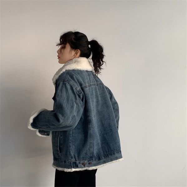 

women's jackets winter coat, short jacket 's cotton, loose, korean button plus, velvet clothing, thick, meager fashion azpq, Black;brown