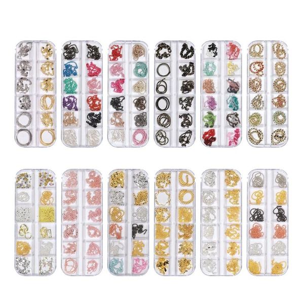 

nail art decorations jewelry small chain gold silver sticker metal easy to apply and keep your nails elegant, Silver;gold