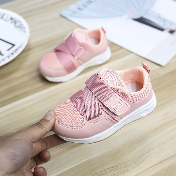 

2021 spring and autumn new childrens sports shoes mens and womens breathable double layer net shoes girls walking shoes, Black;red