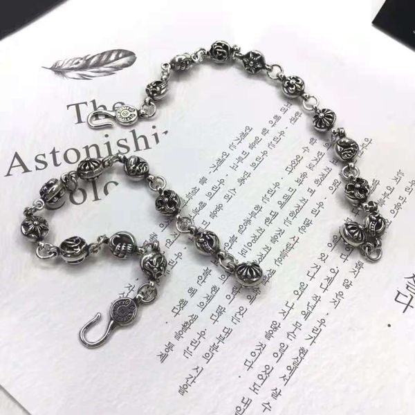 

heart/schrome croix cross children's military flower multi-element classic bracelet men's punk personalized cross chain
