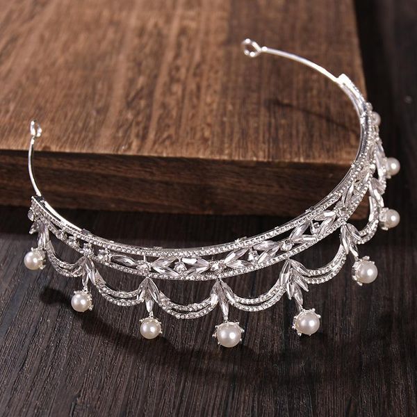 

hair clips & barrettes bridal crown headwear rhinestones inlaid retro headdress luxury alloy wedding birthday accessories for female aic88, Golden;silver