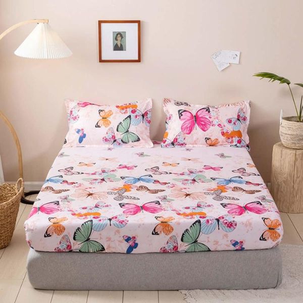 

sheets & sets 3pcs 3d hd digital printing custom bed sheet with elastic fitted twin king,butterfly bedding mattress cover 180*200cm