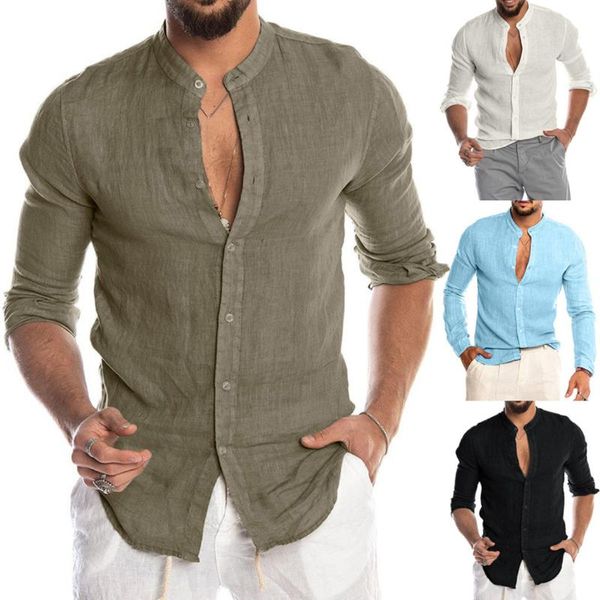 

men's casual blouse cotton linen shirt loose short sleeve tee spring autumn summer handsome men shirts, White;black
