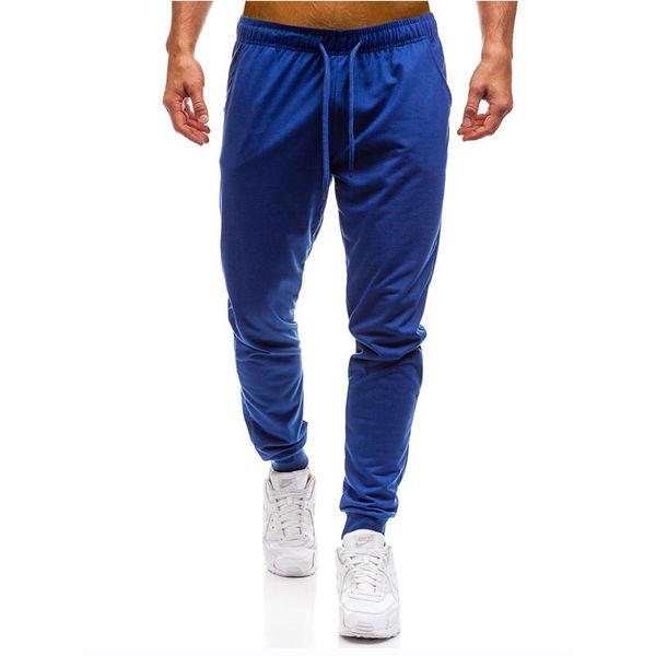 

men's pants luxury product pure color tethered casual trousers loose and comfortable feet 5 ccolors, Black