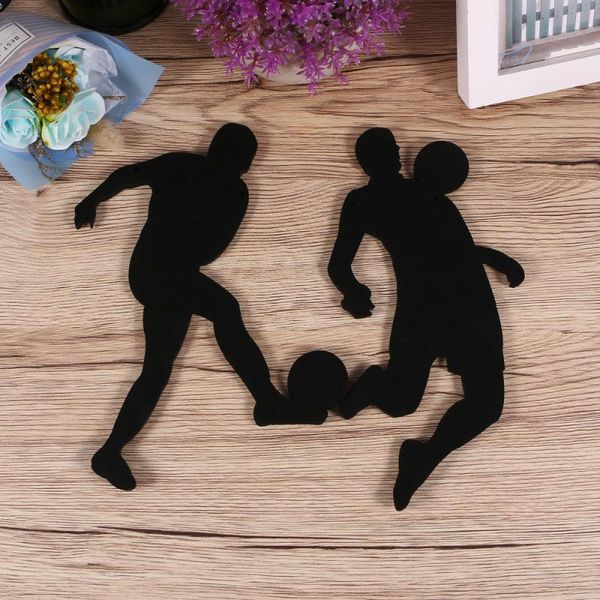 

party decoration 1pc birthday banner football themed garland flag felt creative decorative player shape design black