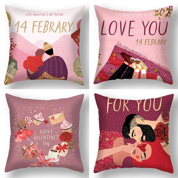 

cushion/decorative pillow love figure pattern cover sweet valentine's day gift cushion 45x45 cm decorative throw bedroom