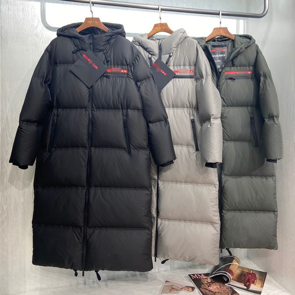 

down jacket p's 2021 winter thickened white goose bread super long to ankle, Black