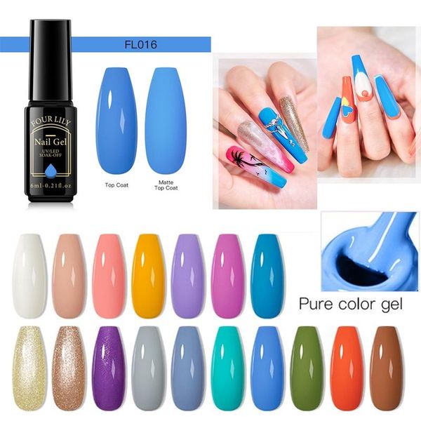 

nail gel four lily 6ml polish 17 colors art color & party series colorful soak off uv varnish all for nails, Red;pink