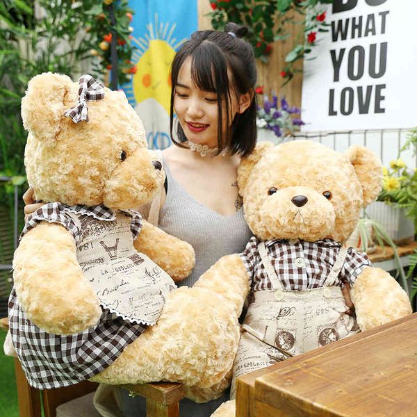 

couple teddy bear work plush toy cute curly soft cuddle gift