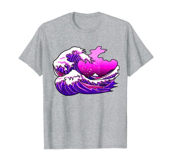 

kanagawa pink beach vaporwave art retro music artists gift t-shirt, White;black