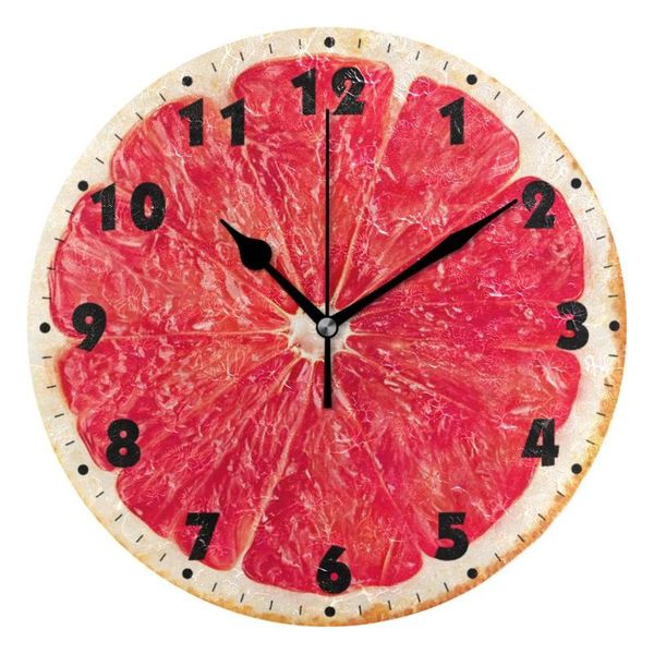 

fresh grapefruit 10 inch battery operated quartz analog quiet desk clock for home,office,school wall clocks