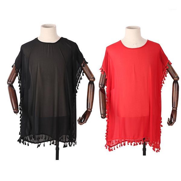 

beach cover up 2021 crochet knitted tassel tie beachwear tunic long swimsuit see-through dress women's swimwear, White;black