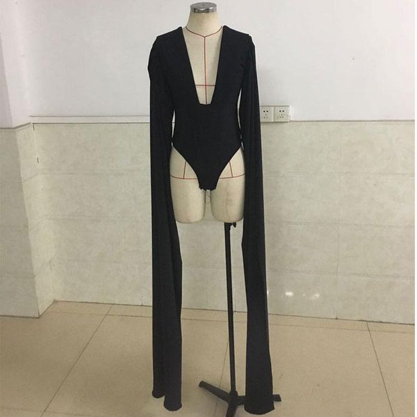 

party decoration deep v-neck stage bodysuit nightclub show dancer costumes female singer outfit dj ds