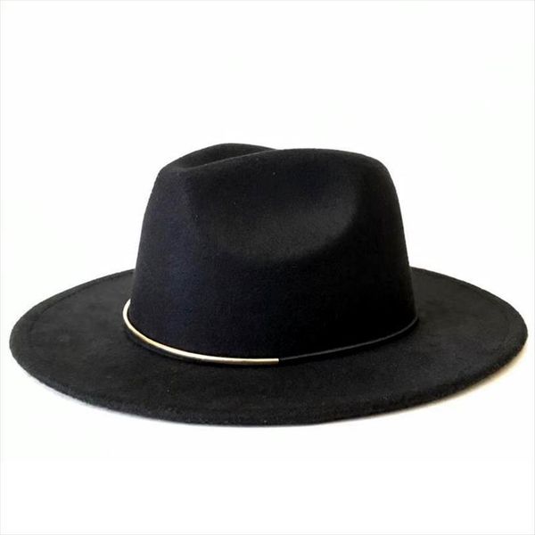 

With Wide Brim Cap Gentleman Elegant Lady Autumn Jazz Caps Women Men Wool Vintage Hats Gangster Trilby Felt Fedora Hat, Blue;gray