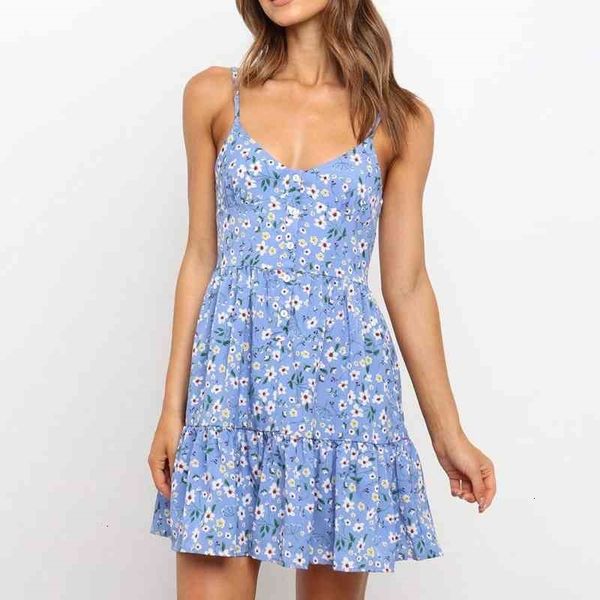 

casual dresses summer v neck floral print women 2021 boho mini vestido sleeveless a line short beach holiday 54u8, Black;gray