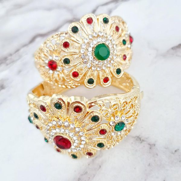 

bangle classic moroccan style colored stone fashion bracelet designed for women jewelry wedding metal rhinestone, Black