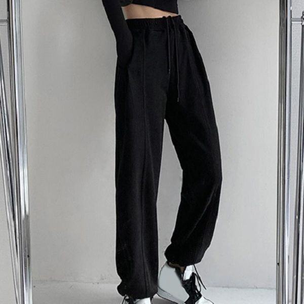 

women's pants & capris trendy women sports thicken warm winter long trousers joggers streetwear white gray sweatpants 2021 autumn baggy, Black;white