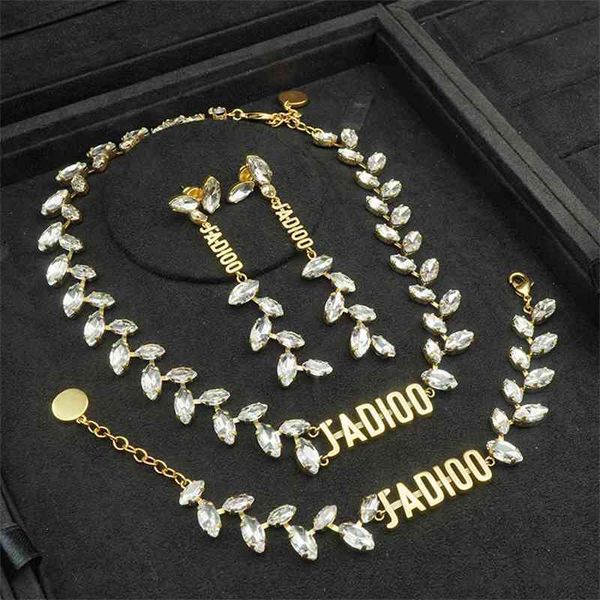 

special offer 75% off outlet online family letter necklace ja horse eye neck chain wheat ear bracelet net red tassel earrings, Silver