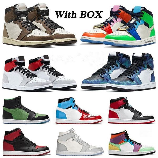 

with box new arrival mens womens basketball shoes fearless light smoke grey tie dye cactus jack chicago men trainers sneakers size 12