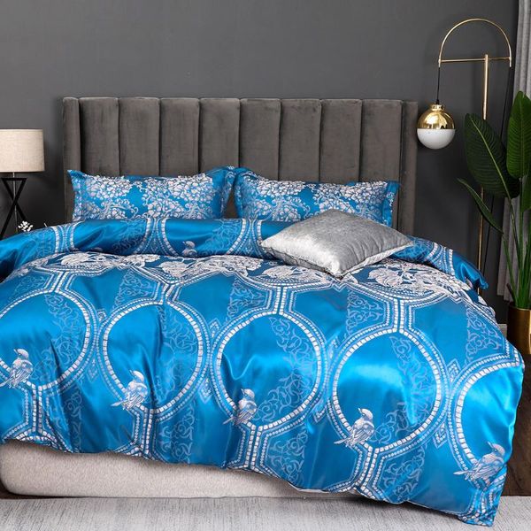 

bedding sets  size duvet cover set luxuy jacquard satin bedclothes funda nordica cama 150 double bed sheet king and