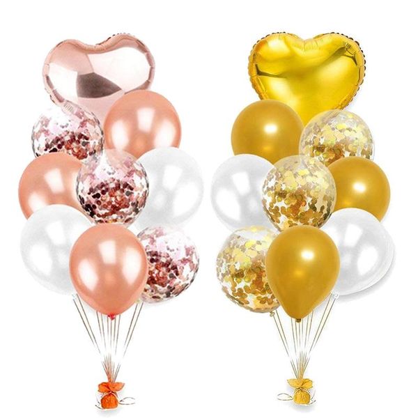 

10pcs mix first happy birthday confetti balloons babyshower party decoration 1st baby kids boy girl my 1 one year supplies