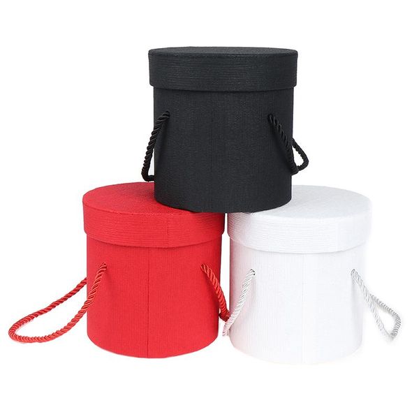 

gift wrap round flower paper boxes lid hug florist hold the bucket packaging box candy bar party wedding storage