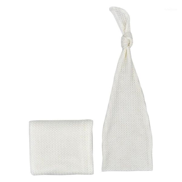 

2pcs/set knitting born wrap accessories pography prop studio infant knotting soft baby stretchy shoot sleepy cap cute caps & hats1, Yellow