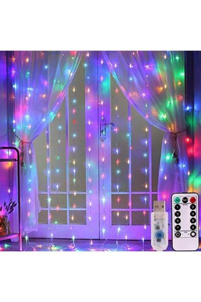 

3x2 metre operated rgb multi color led curtain light fairy wall lamp