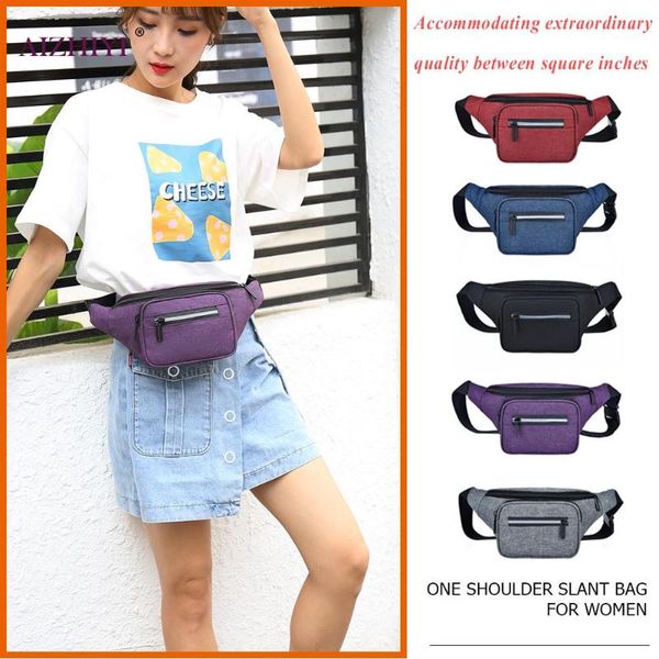 

oxford cloth waist pack women men large capacity fashion zipper fanny bum pouch travel outdoor sports crossbody chest purse bags
