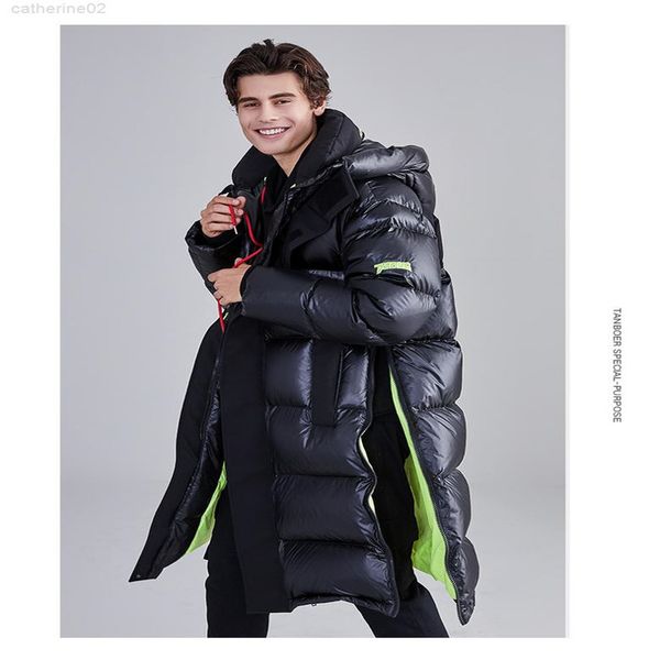 

black wind proof breathable overcoat custom bomber popular long for men down ets