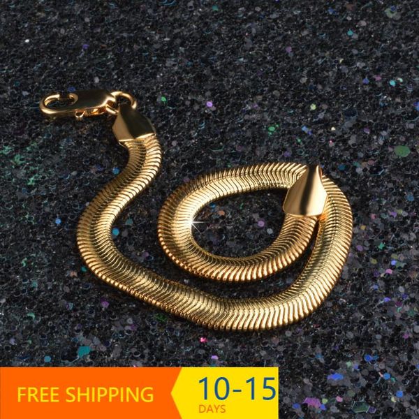 

golden snake bracelet for men women gold chain stainless steel mens bracelets wholesale jewelry link,, Black