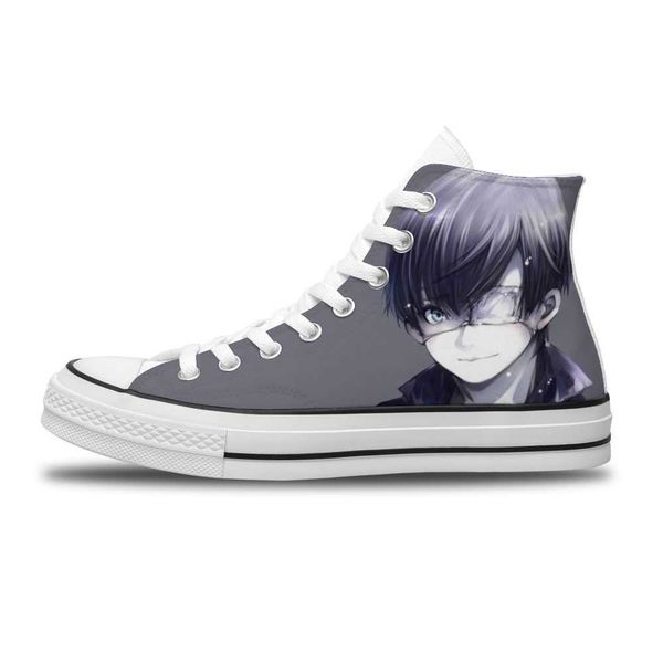 

tokyo ghoul japanese diy cartoon printed running non-slip leisure shoes for men's trend high-canvas shoes